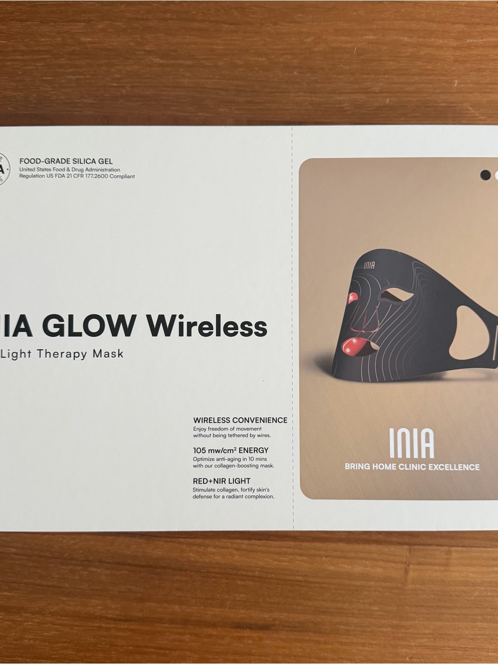 INIA Glow Wireless LED Light Therapy Mask (Red + NIR) – Like New